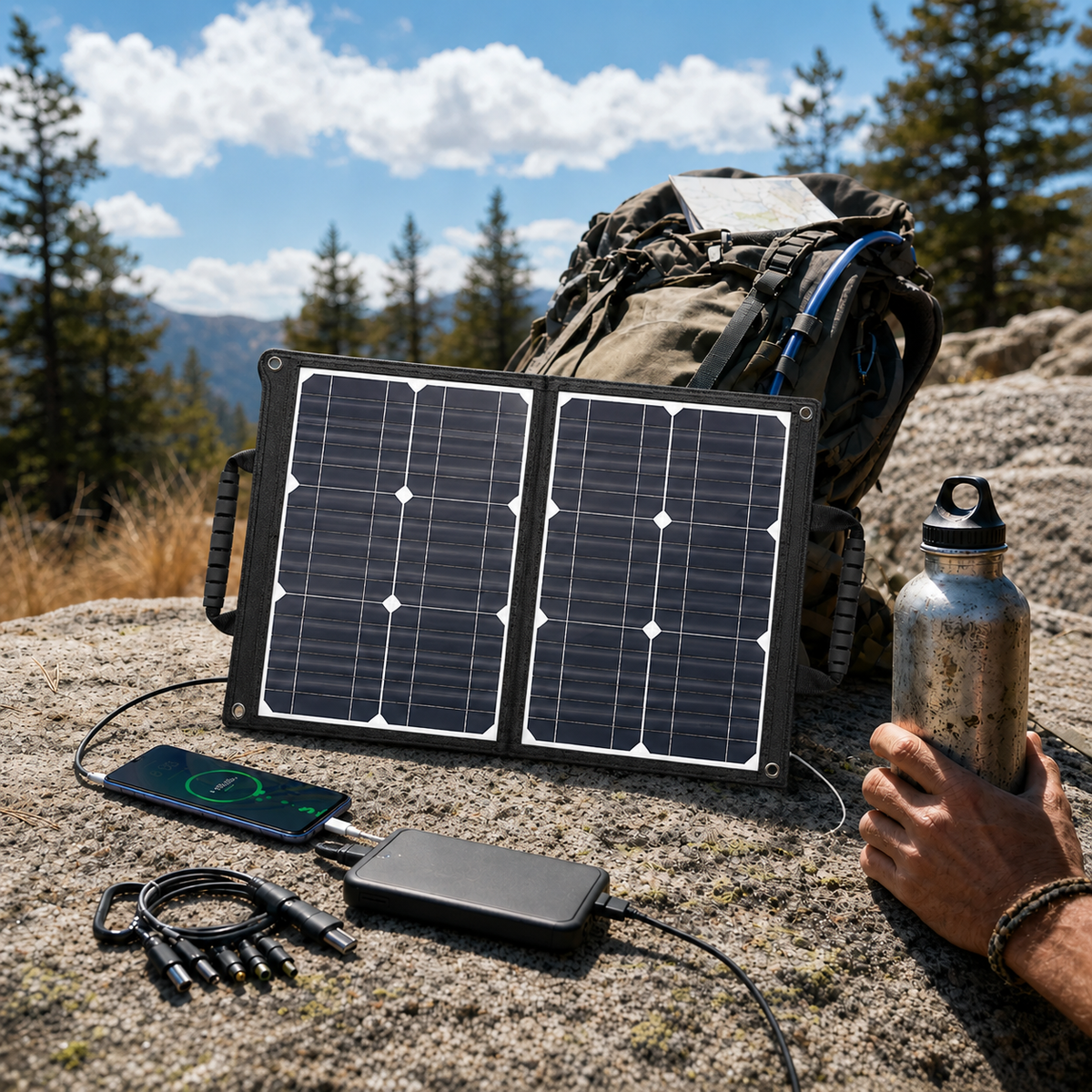 Foldable Solar Panel Power Bank